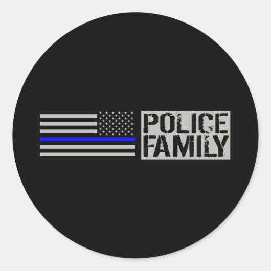 Sticker Rond Famille de police (Devant)