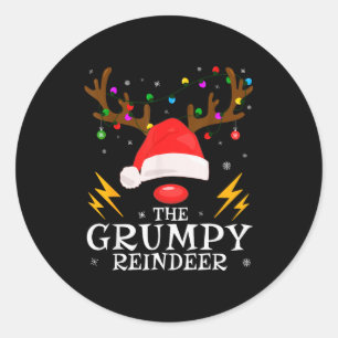 Sticker Rond Famille de rennes Mpy Matching Party de Noël drôle