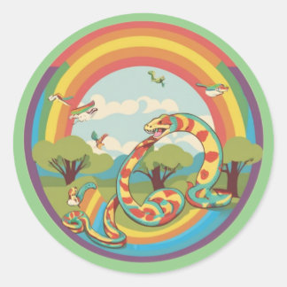 Sticker Rond Famille de serpents mignons