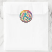 Sticker Rond Famille d'Octopus (Sac)