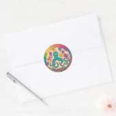 Sticker Rond Famille d'Octopus (Enveloppe)