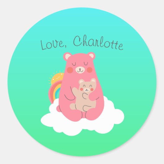 Sticker Rond Famille d'ours (Devant)