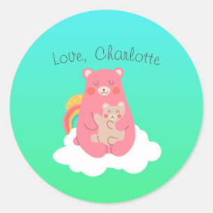 Sticker Rond Famille d'ours