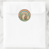 Sticker Rond Famille d'ours mignonne (Sac)