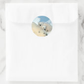 Sticker Rond Famille d'ours polaires (Sac)