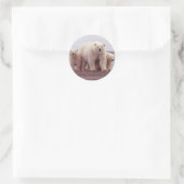Sticker Rond Famille d'ours polaires (Sac)