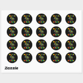 Sticker Rond Famille drôle Master Builder Construction Briques (Feuille)