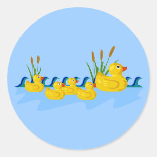Sticker Rond Famille Duck