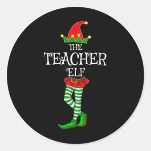 Sticker Rond Famille Elf Enseignant Correspondant Noël Drôle Id