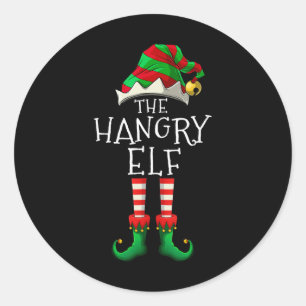 Sticker Rond Famille Elf Hansé Correspondant Fun Noël Costu