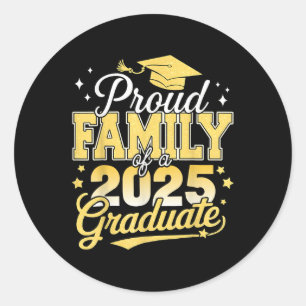 Sticker Rond Famille fière d'un père de diplômé de 2025 Maman r