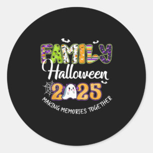Sticker Rond Famille Halloween 2025 Créer des souvenirs ensembl