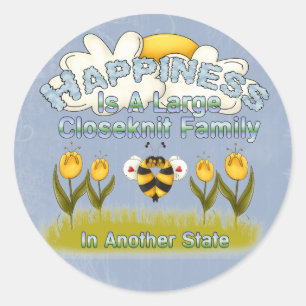 Sticker Rond Famille heureuse