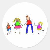 Sticker Rond Famille heureuse (Devant)