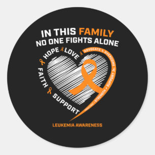 Sticker Rond Famille Hommes Femmes Enfants Leucémie Sensibilisa