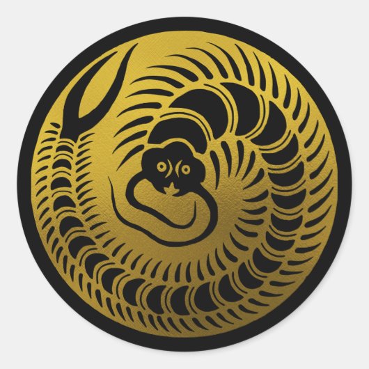 Sticker Rond Famille Japonaise Crest-Centipede (Devant)
