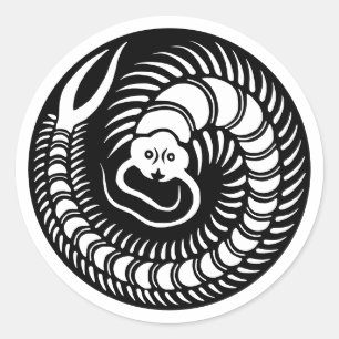 Sticker Rond Famille Japonaise Crest-Centipede
