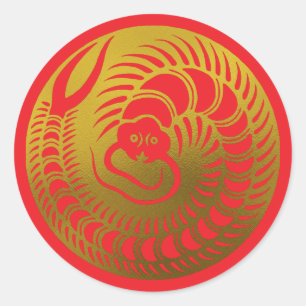 Sticker Rond Famille Japonaise Crest-Centipede