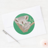 Sticker Rond Famille Koala (Enveloppe)