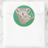 Sticker Rond Famille Koala (Sac)