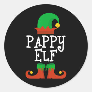 Sticker Rond Famille Le Pappy Elf Noël Correspondant Pj Pajama