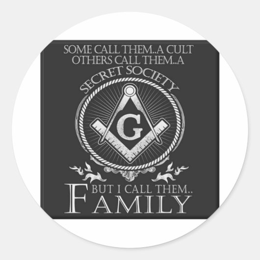Sticker Rond Famille Masons (Devant)