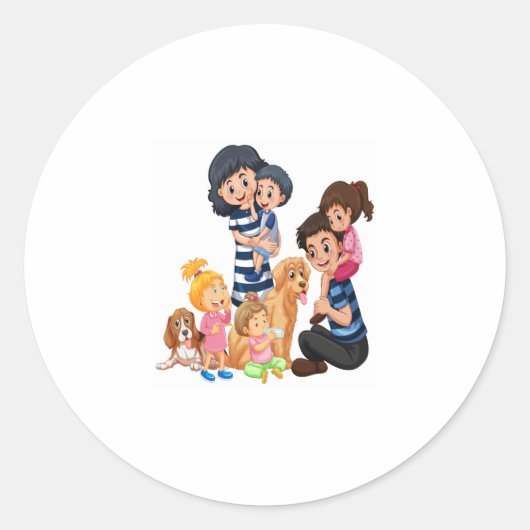 Sticker Rond famille merveilleuse (Devant)