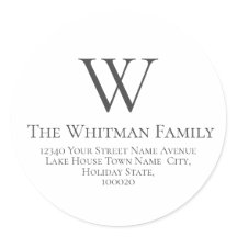 Famille Monogramme Adresse de retour simple