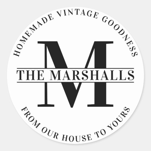 Sticker Rond Famille Monogramme de base ferme ou entreprise (Devant)