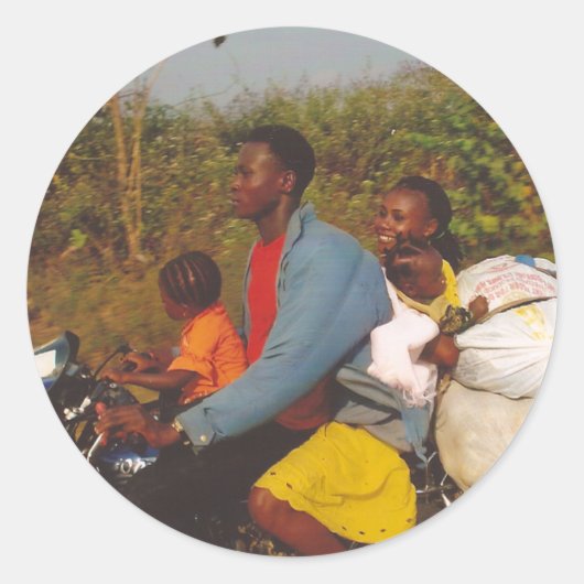 Sticker Rond Famille nigériane (Devant)
