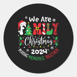 Sticker Rond Famille Noël 2024 Funny Xmas Famille Correspondanc