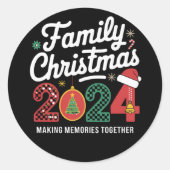 Sticker Rond Famille Noël 2024 Matching tenue Xmas Squad (Devant)