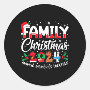 Sticker Rond Famille Noël 2024 Matching tenue Xmas Squad S