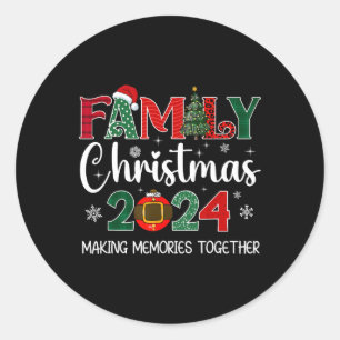 Sticker Rond Famille Noël 2024 Matching tenue Xmas Squad S