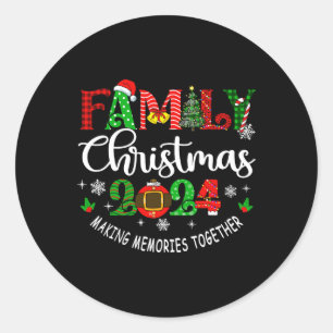 Sticker Rond Famille Noël 2024 Matching tenue Xmas Squad S
