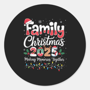Sticker Rond Famille Noël 2025 Matching tenue Xmas Squad S
