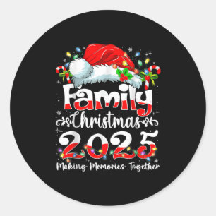 Sticker Rond Famille Noël 2025 Matching tenue Xmas Squad S