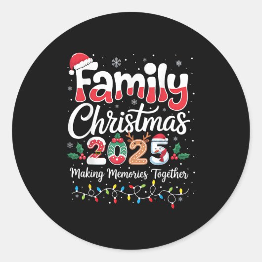 Sticker Rond Famille Noël 2025 Matching tenue Xmas Squad S (Devant)