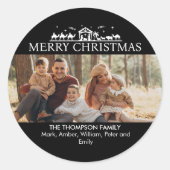 Sticker Rond Famille Photo Simple Nativité Noël religieux (Devant)