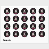 Sticker Rond Famille Pirate Princesse Funny Crossbones Jolly Ro (Feuille)