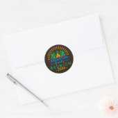 Sticker Rond Famille Réunion Camping Voyage Bois | Nom personna (Enveloppe)