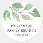 Sticker Rond Famille Réunion de la verdure Personnalisée (Devant)