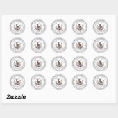Sticker Rond Famille Rustic Deer Buck Bonnes Fêtes (Feuille)