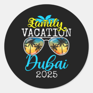 Sticker Rond Famille Vacay Squad Groupe Voyage Famille Vacances