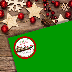 Sticker Rond Famille Xmas Owl Customisée à votre famille