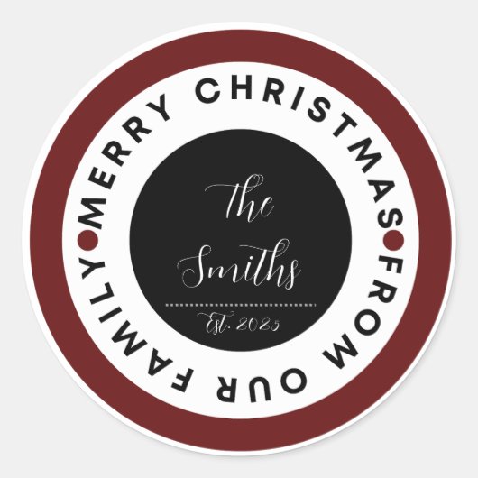 Sticker Rond Family Christmas (Devant)