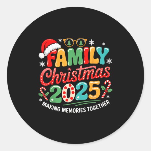 Sticker Rond Family Christmas 2025 Christmas Squad Xmas Matchin (Devant)