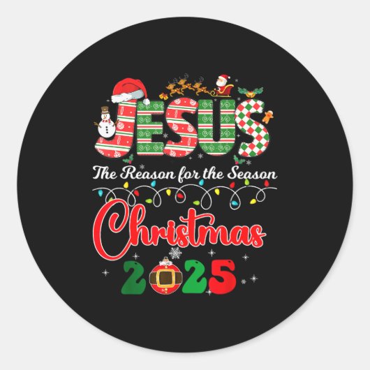 Sticker Rond Family Christmas 2025 Matching Outfit Xmas Squad S (Devant)