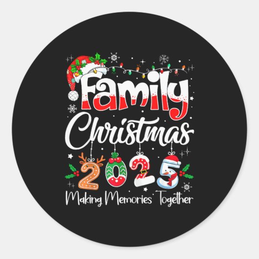 Sticker Rond Family Christmas 2025 Matching Outfit Xmas Squad S (Devant)