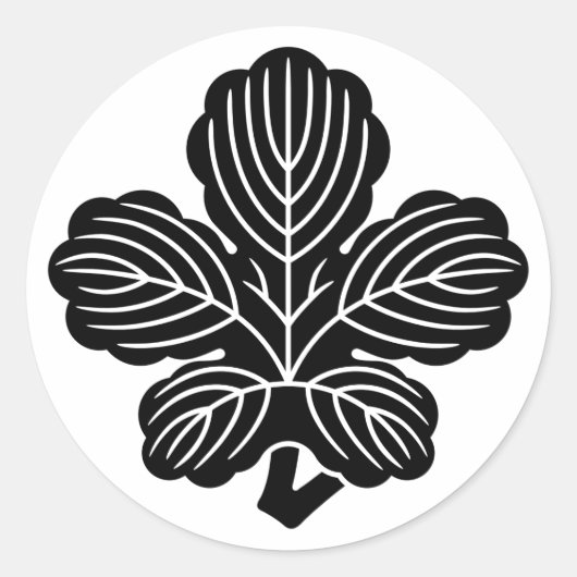 Sticker Rond [Family Crests] Deformed Kaji leaf (Devant)